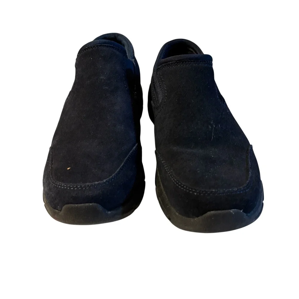 Lands End Womens Navy Blue Suede All Weather Slip On Loafers Shoes 7D 444684